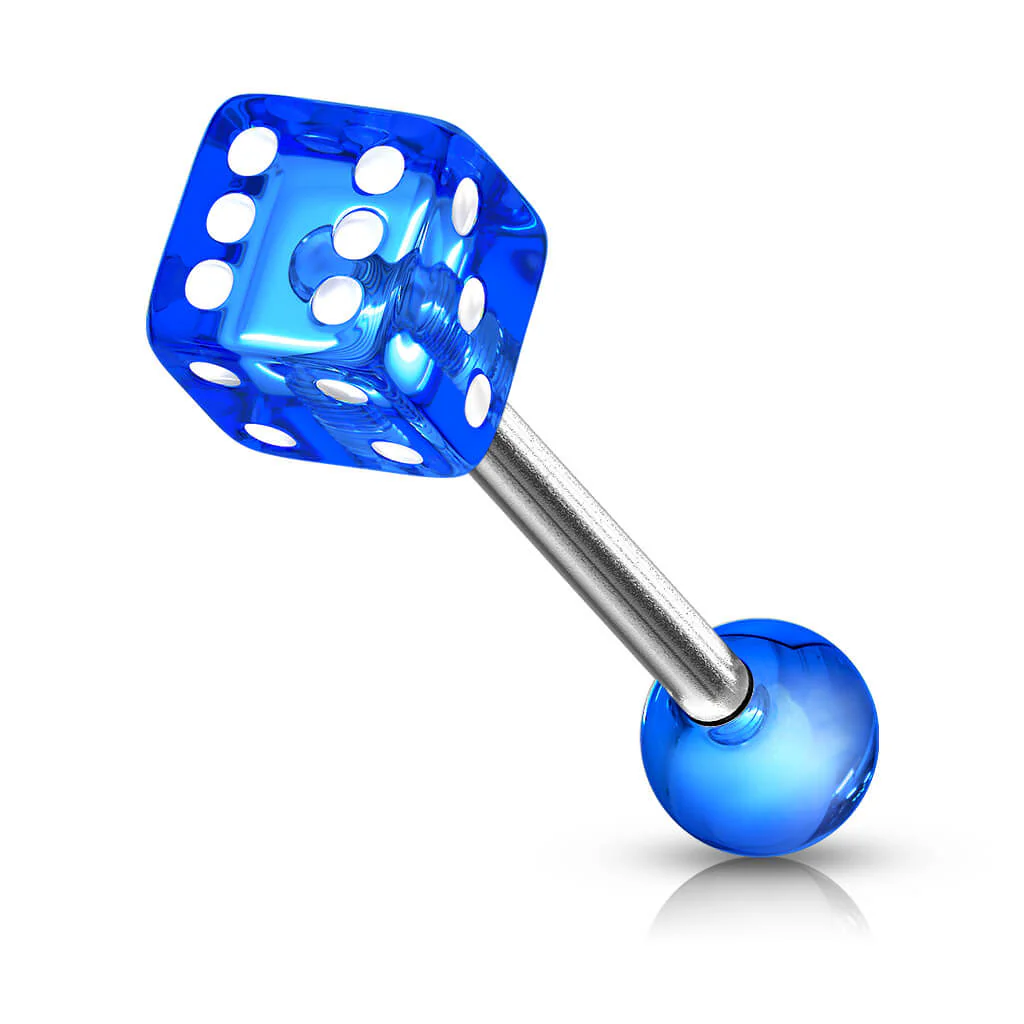 Tongue Barbell Acrylic Dice - Image 5