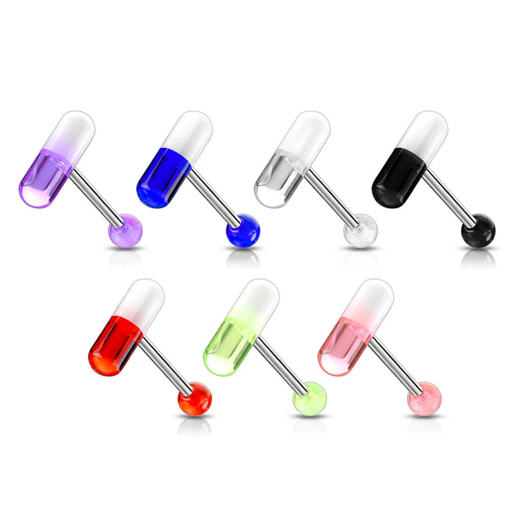 Tongue Barbell Acrylic Pill - Image 5