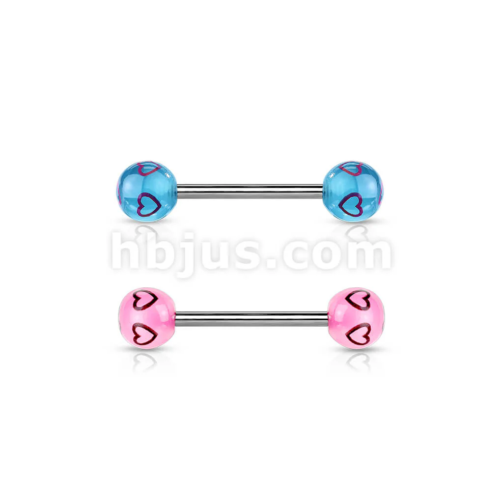 Barbell Acrylic Heart Ballls - Image 3