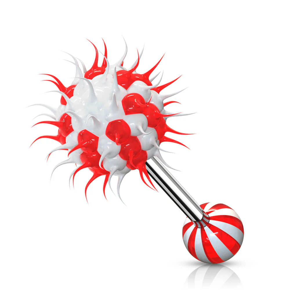 Tongue Barbell Silicon Spikey Ball - Image 11