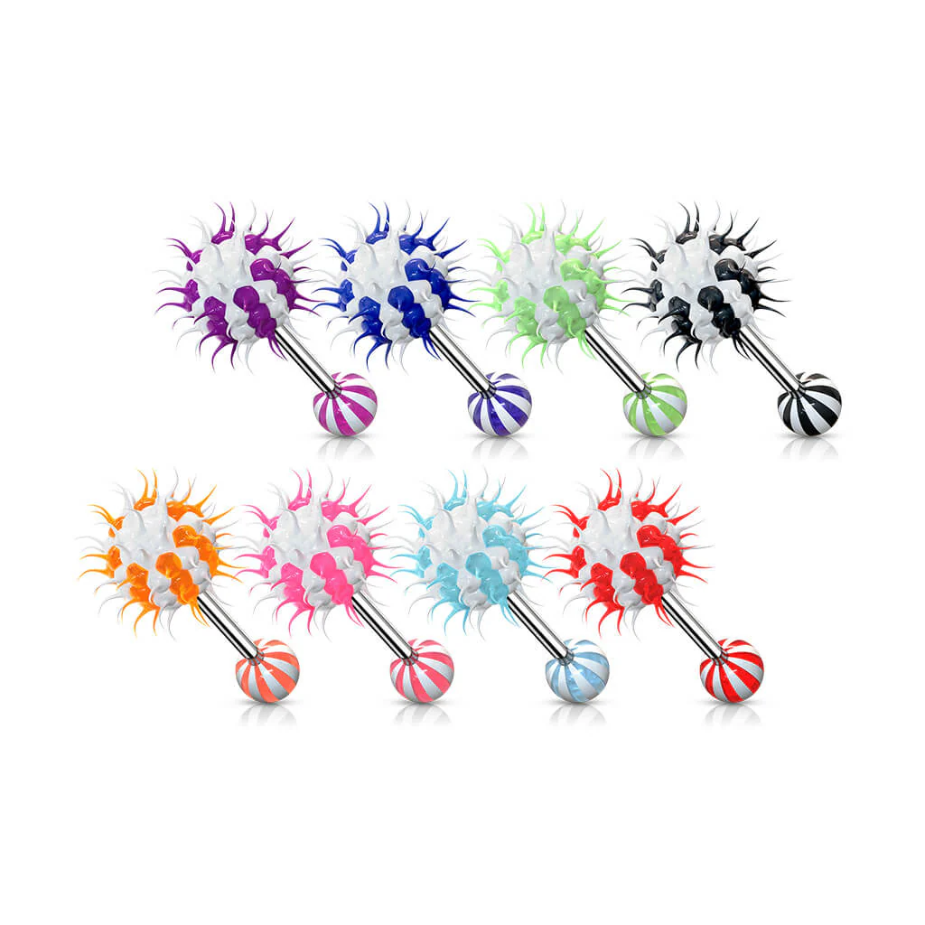 Tongue Barbell Silicon Spikey Ball - Image 5