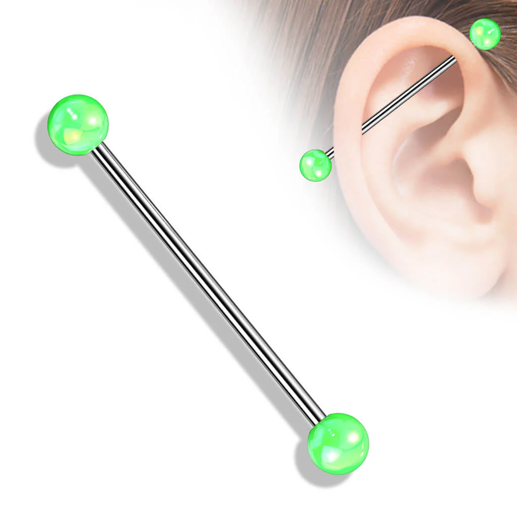 Industrial Barbell Acrylic Metalic coated Ball - Image 5