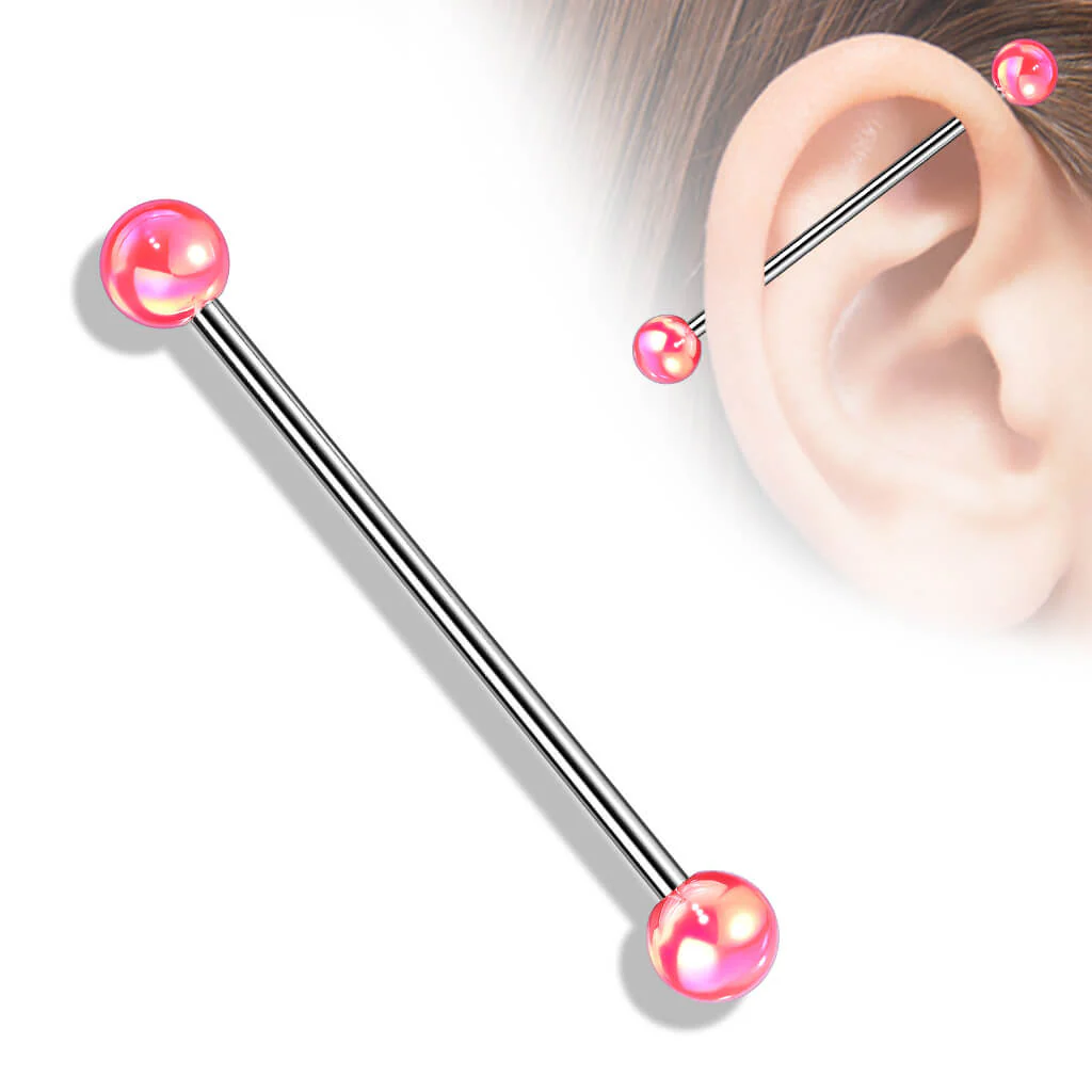 Industrial Barbell Acrylic Metalic coated Ball - Image 7