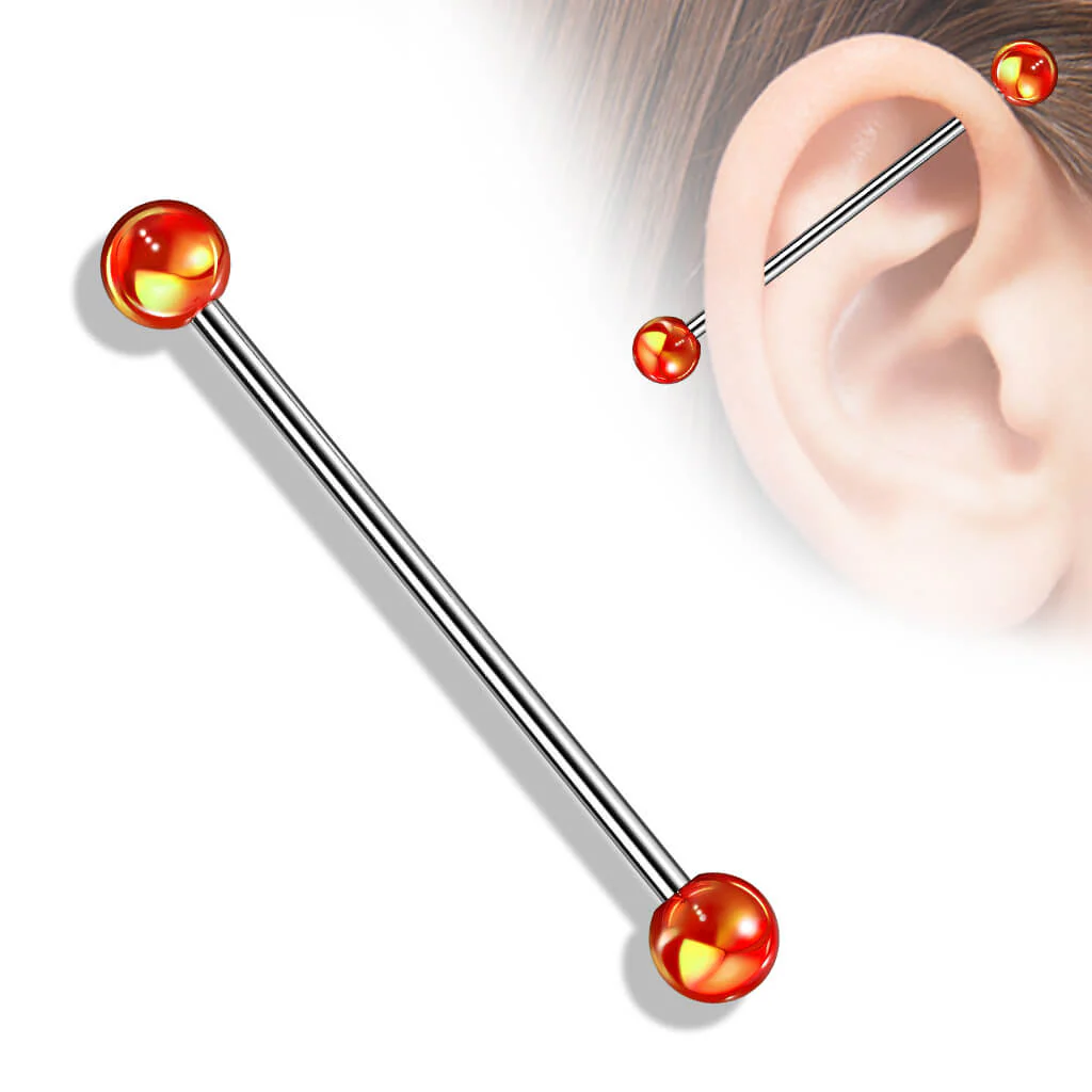 Industrial Barbell Acrylic Metalic coated Ball - Image 8
