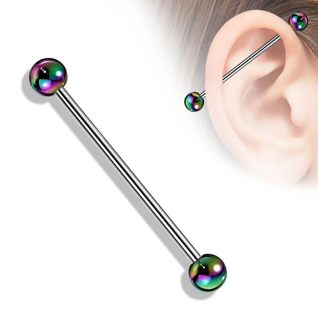 Industrial Barbell Acrylic Metalic coated Ball - Image 9