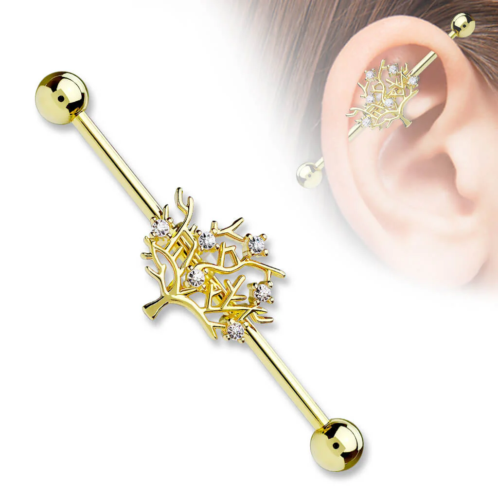 Industrial Barbell Life Tree Zirconia - Image 3