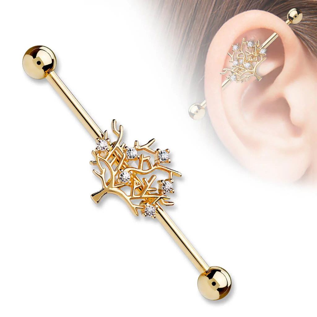 Industrial Barbell Life Tree Zirconia - Image 4