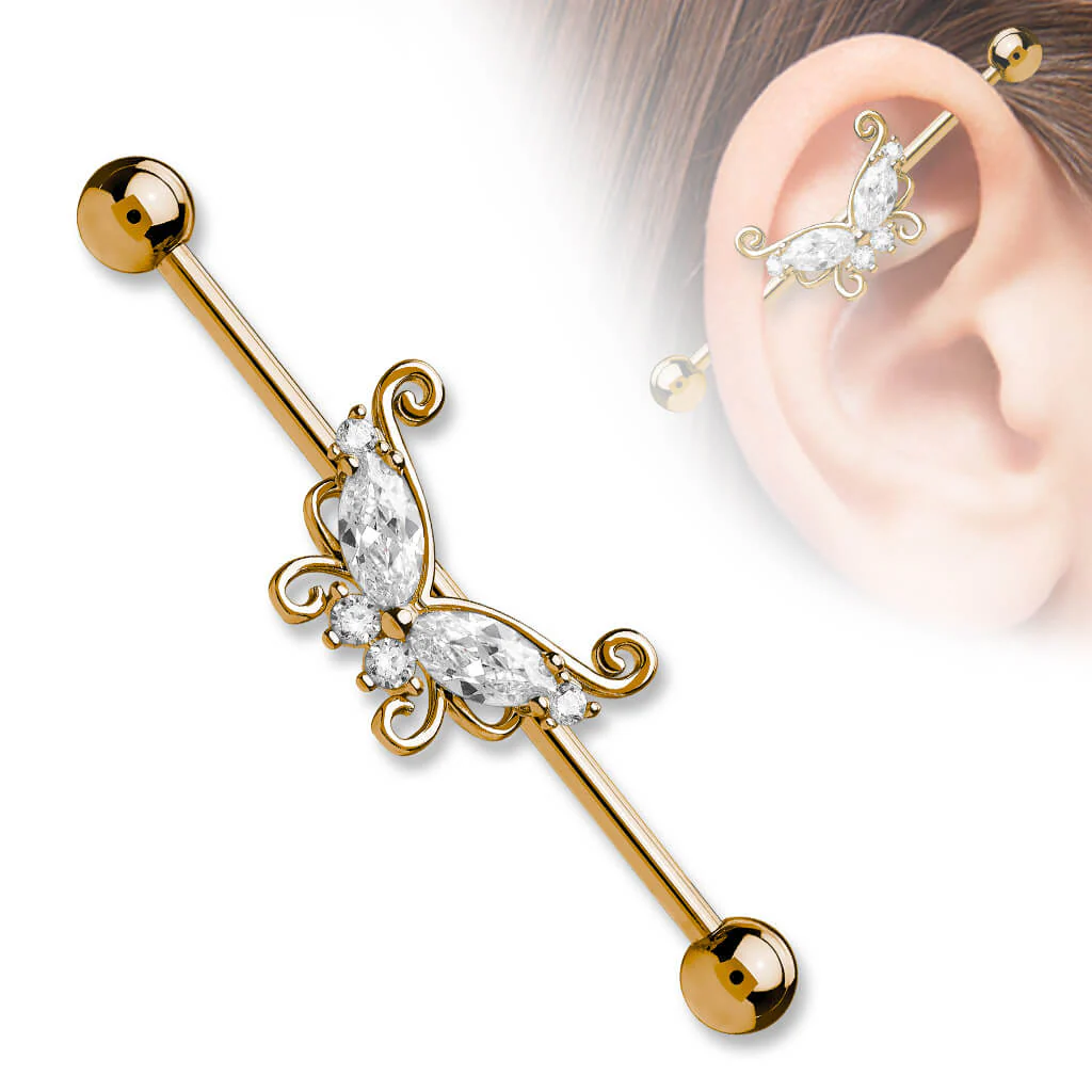 Industrial Barbell Butterfly Zirconia - Image 4