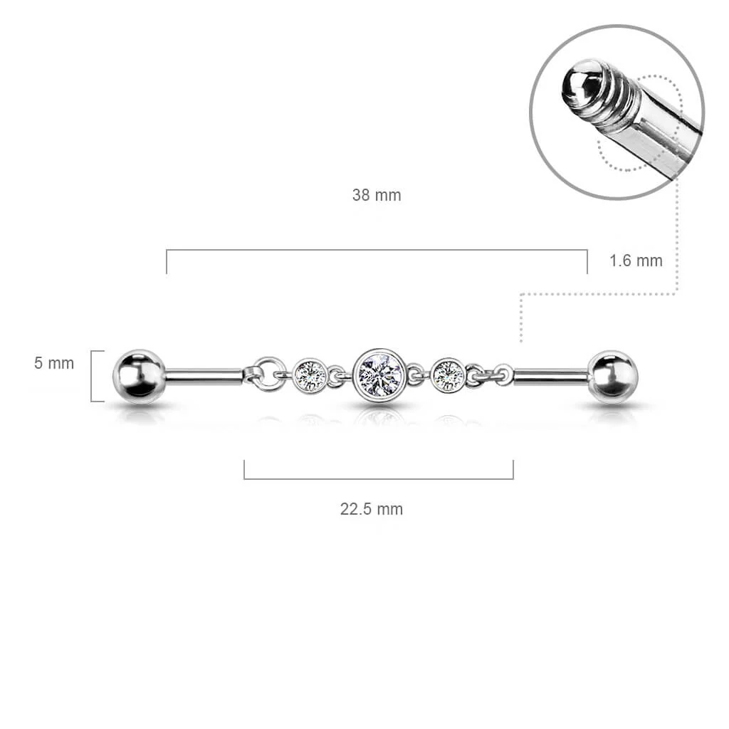 Industrial Barbell 3 Round Zirconia - Image 3
