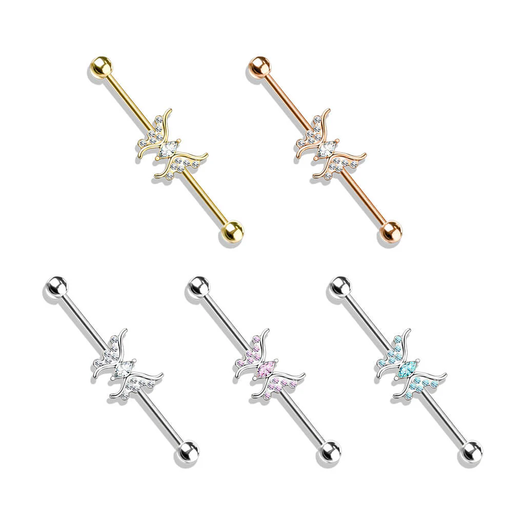 Industrial Barbell Butterfly Zirconia - Image 5