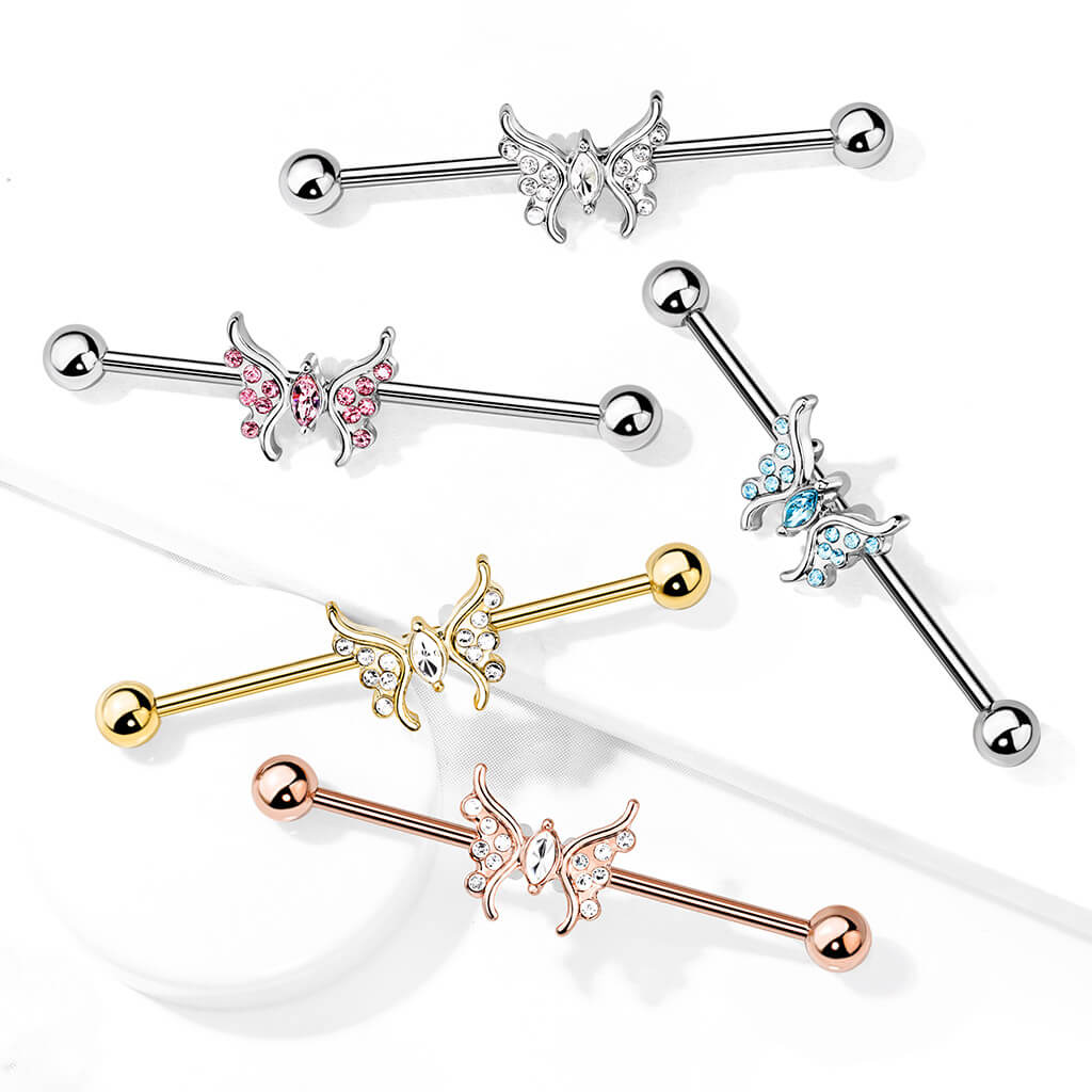 Industrial Barbell Butterfly Zirconia - Image 7