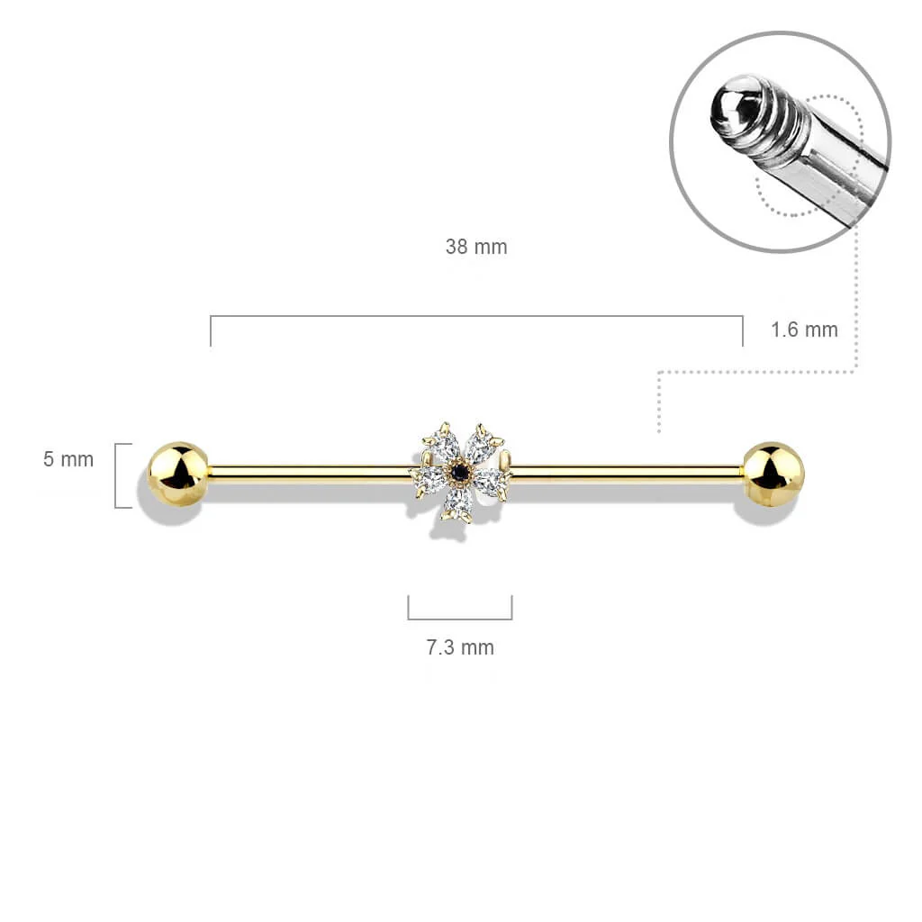 Industrial Barbell Flower Zirconia - Image 3