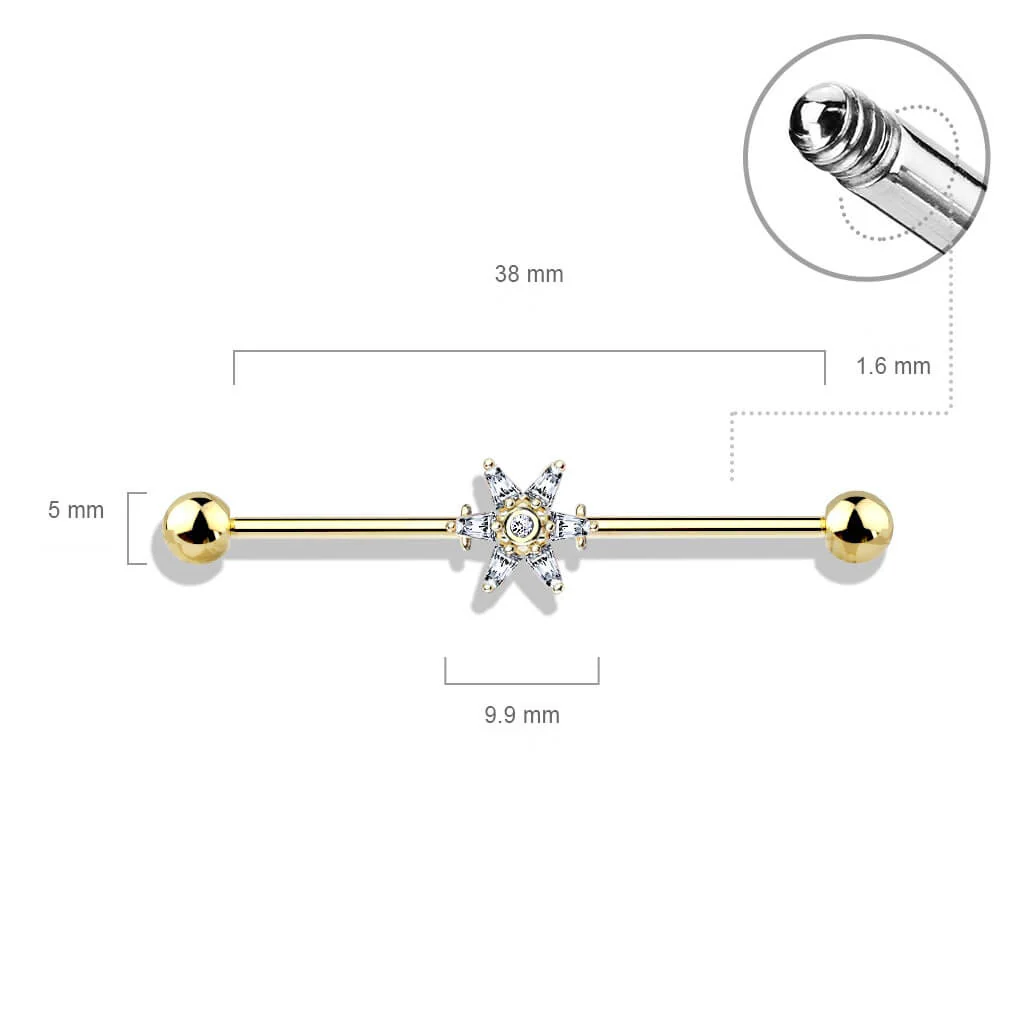 Industrial Barbell Flower Zirconia - Image 3