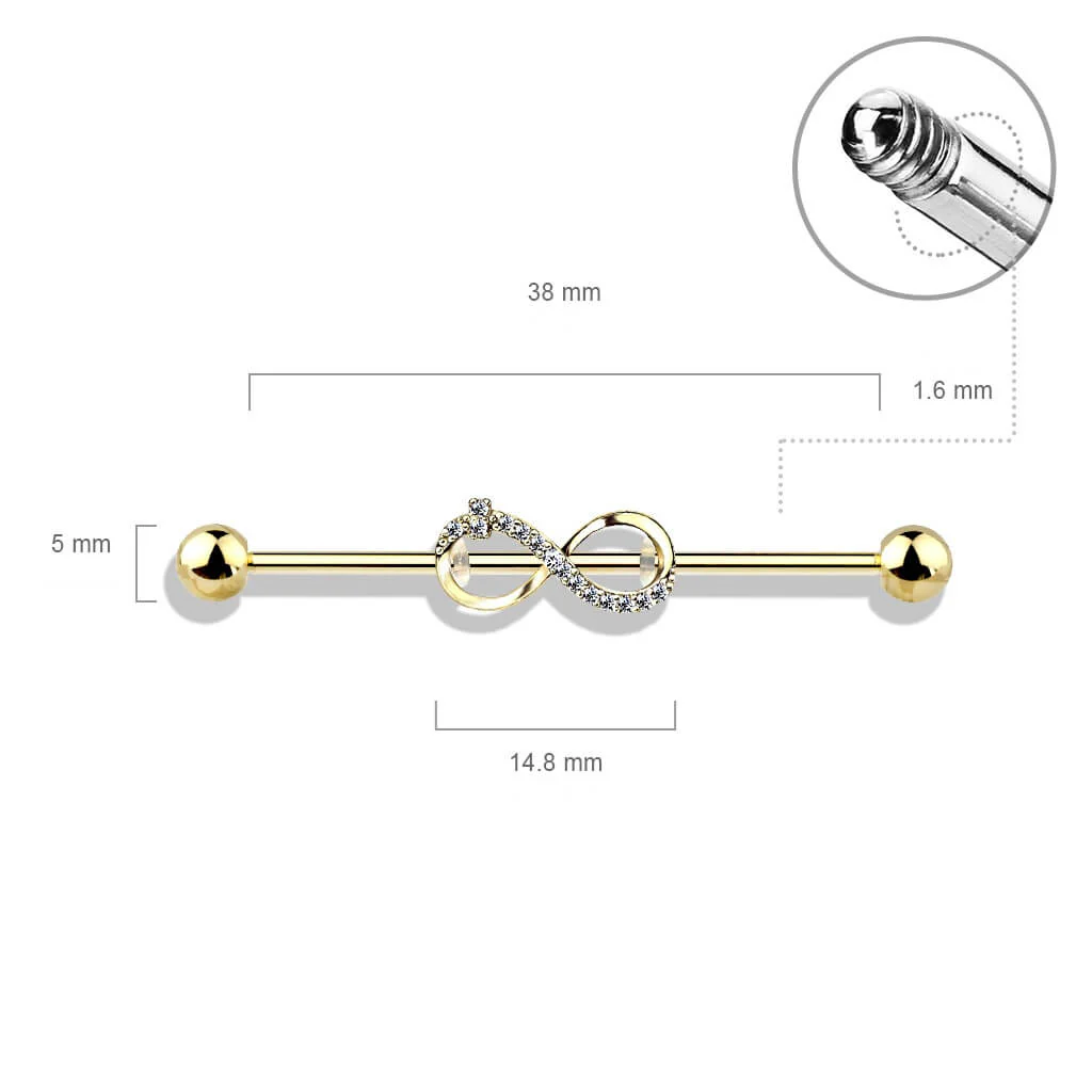 Industrial Barbell Infinity Zirconia - Image 3