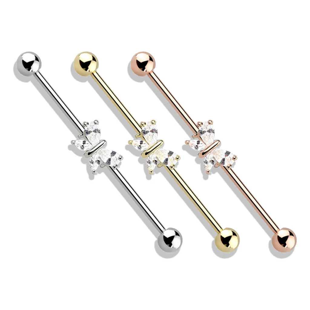 Industrial Barbell Butterfly Zirconia - Image 5