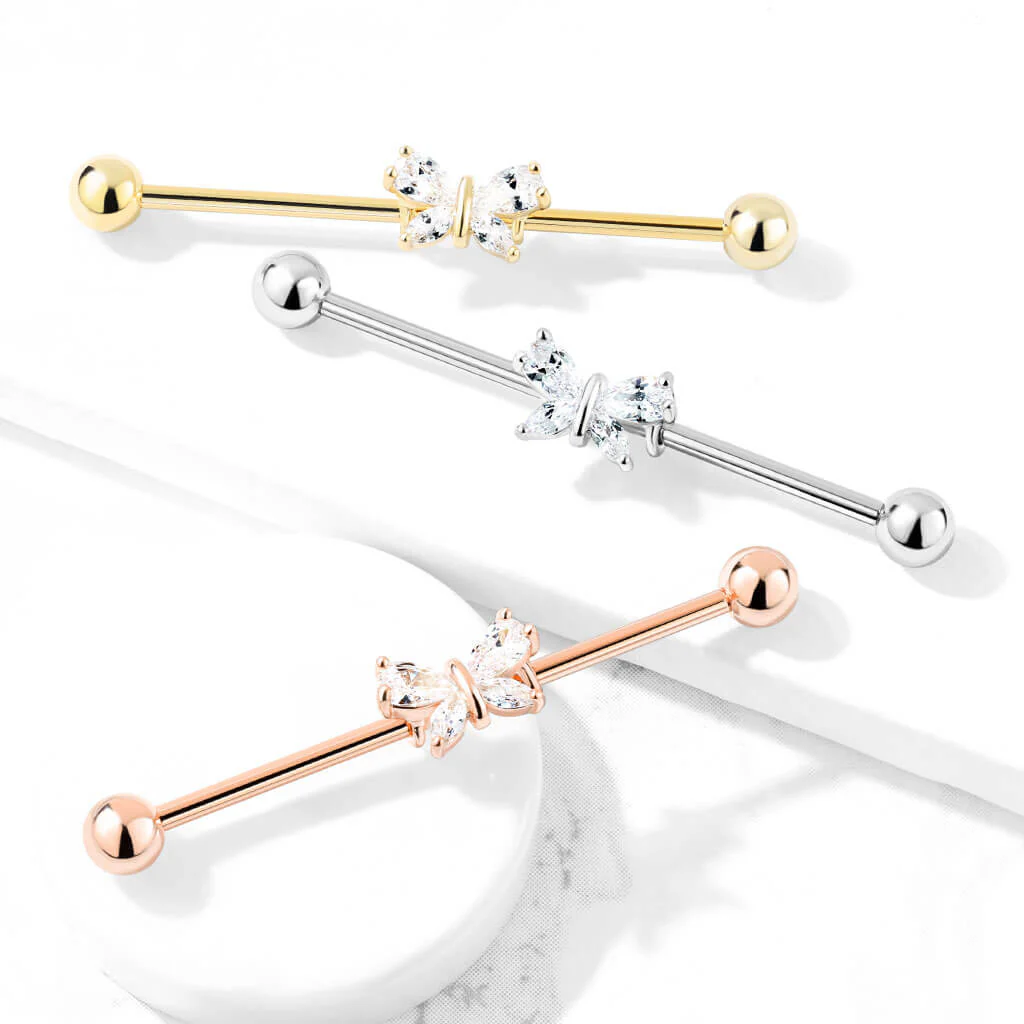 Industrial Barbell Butterfly Zirconia - Image 7