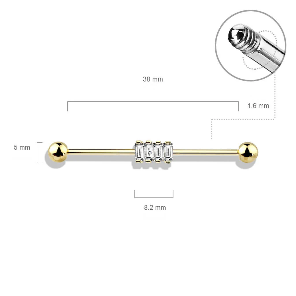 Industrial Barbell 4 Square Zirconia - Image 3