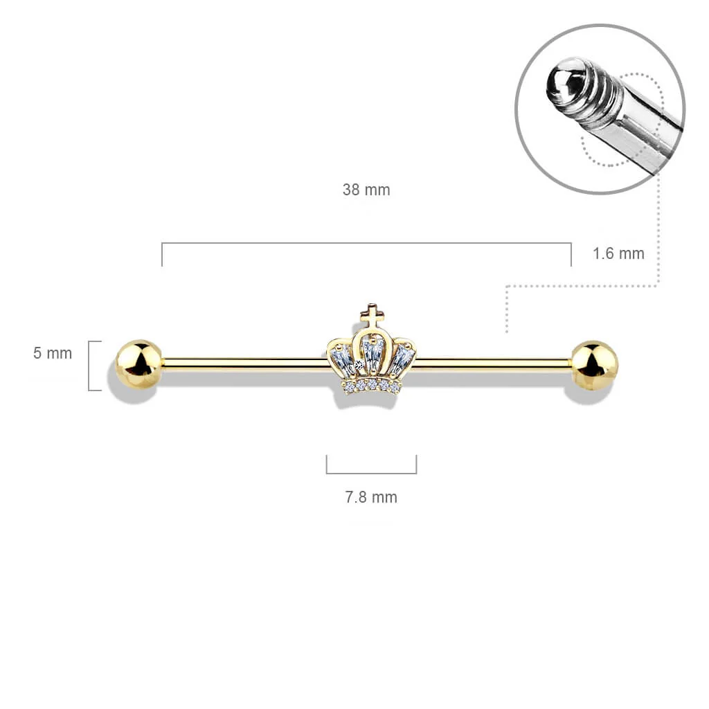 Industrial Barbell Crown Zirconia - Image 3