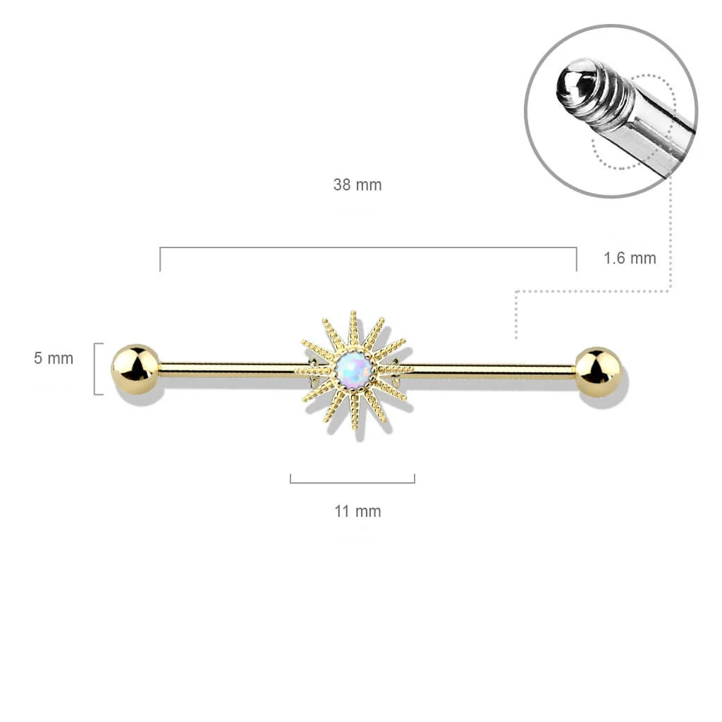 Industrial Barbell Sun Zirconia - Image 3