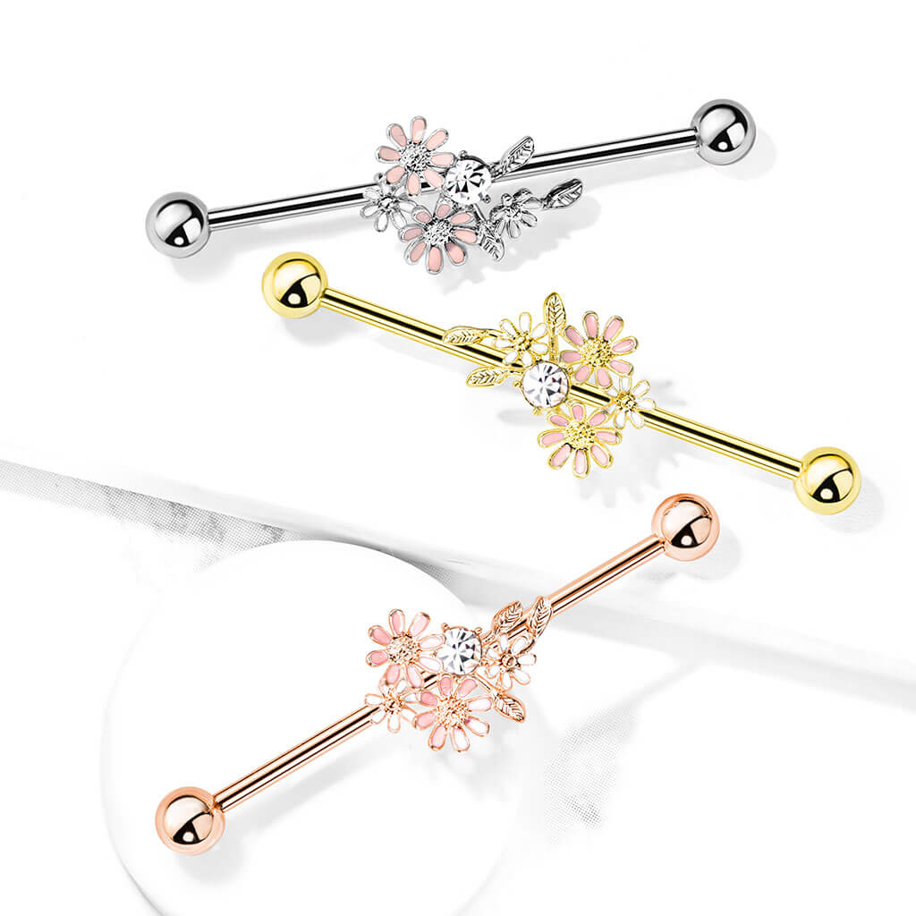 Industrial Barbell Flowers Zirconia - Image 6