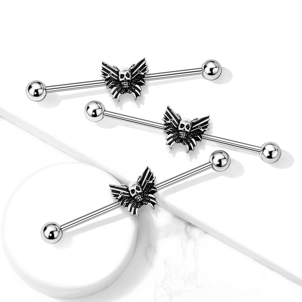 Industrial Barbell Butterfly Skull - Image 4