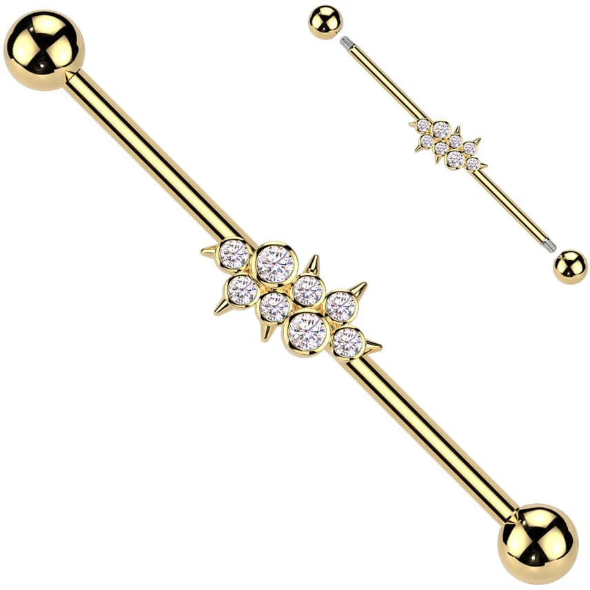 Industrial Barbell zirconias spikes - Image 3