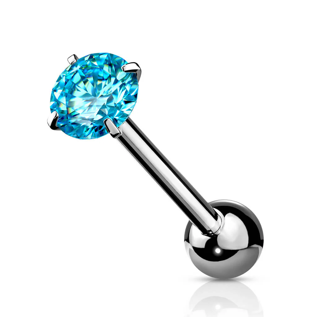 Tongue Barbell Round Zirconia - Image 10