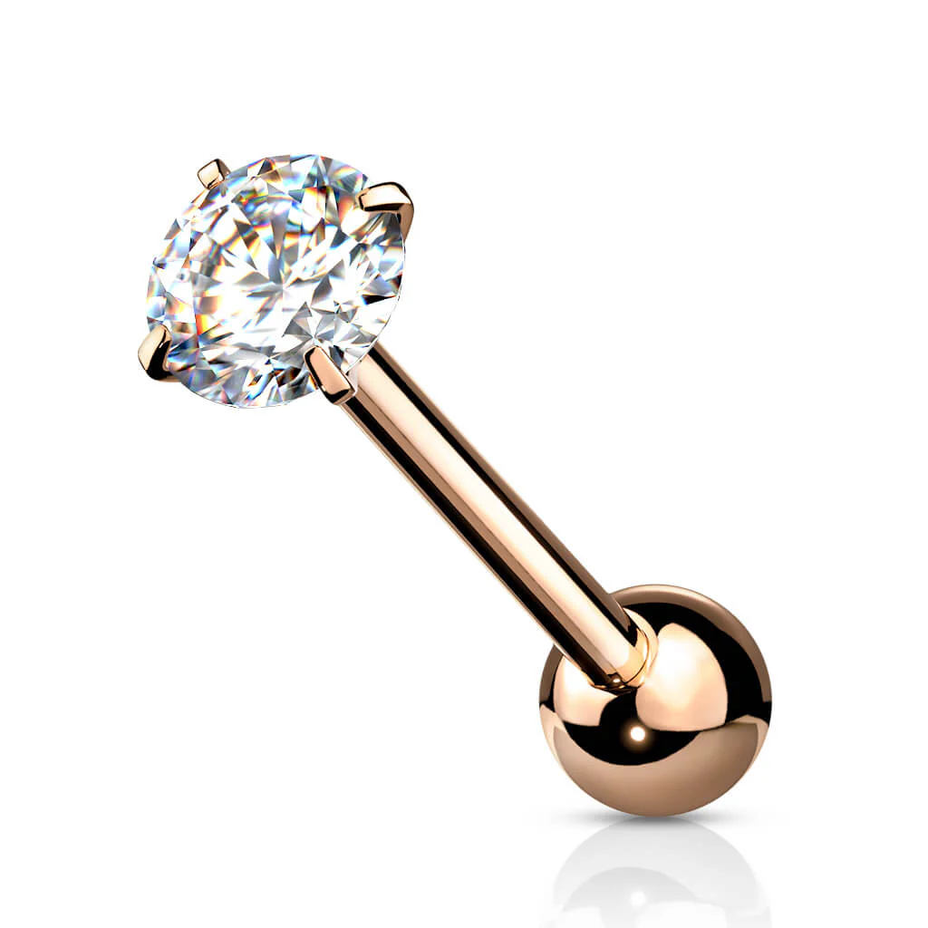 Tongue Barbell Round Zirconia - Image 11