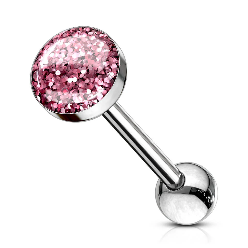 Tongue Barbell Epoxy Dome Glitter - Image 8