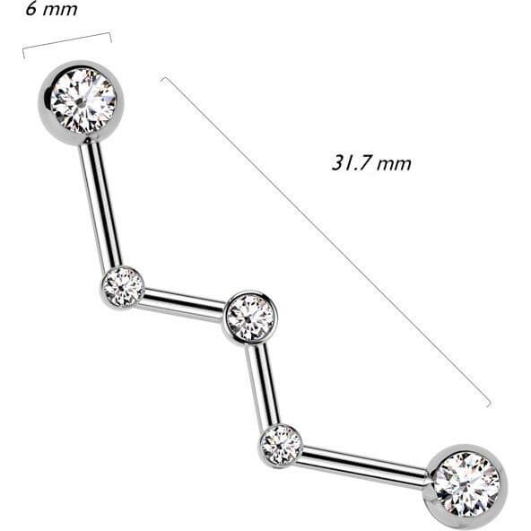 Industrial Barbell zirconia bezel setting - Image 2