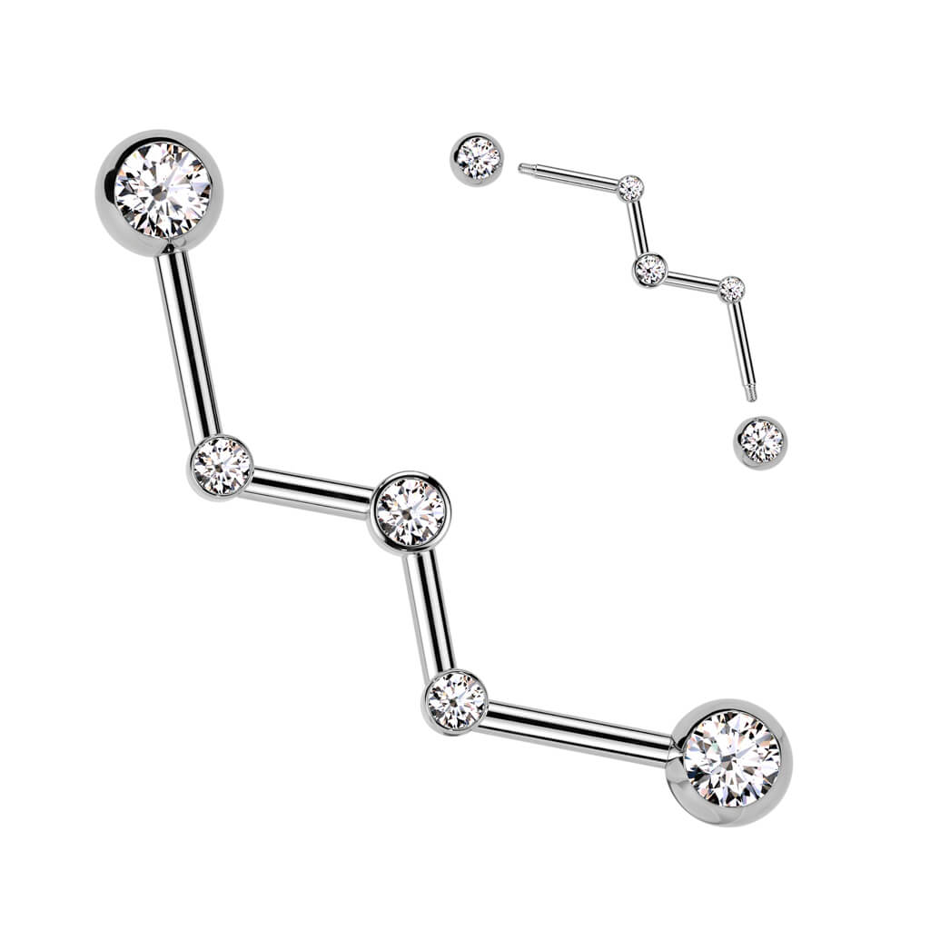Industrial Barbell zirconia bezel setting - Image 3