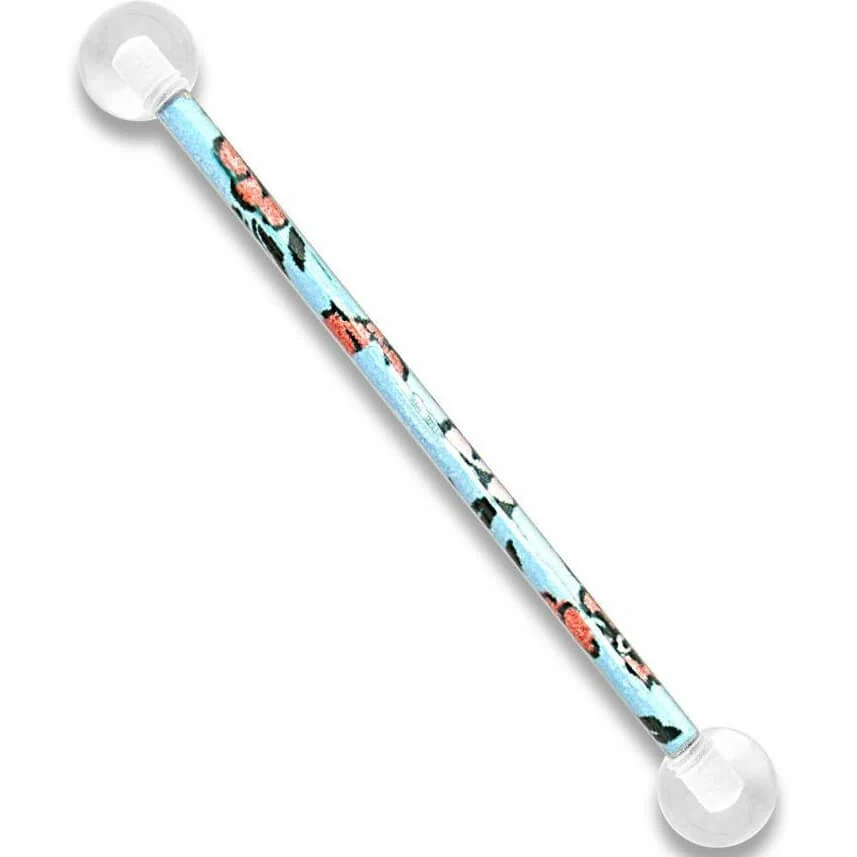 Industrial Barbell Flower Pattern Ball Acrylic