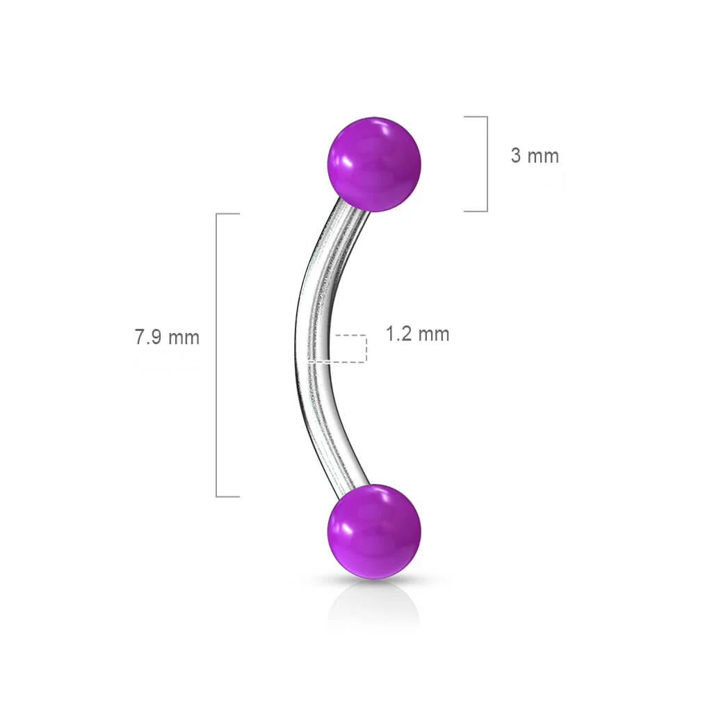 Eyebrow Piercing Acrylic Ball solid color - Image 3