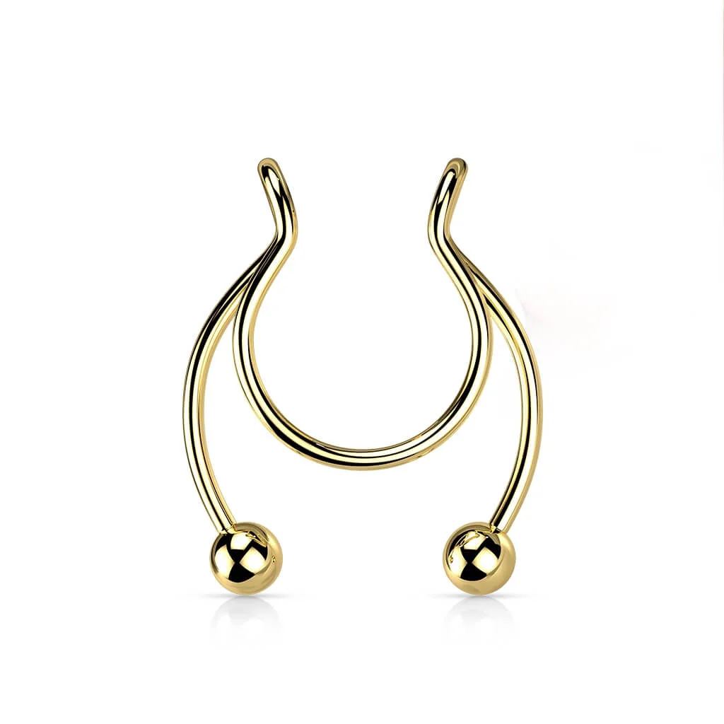 Fake Nose Piercing Horseshoe Ball Bendable - Image 2