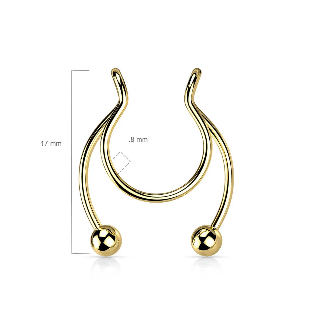 Fake Nose Piercing Horseshoe Ball Bendable - Image 3