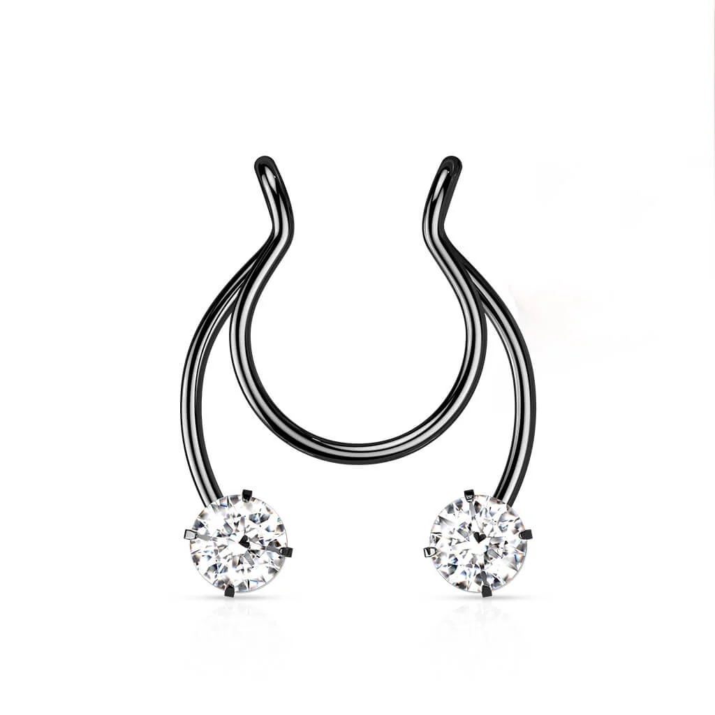Fake Nose Piercing Horseshoe Zirconia Bendable - Image 6