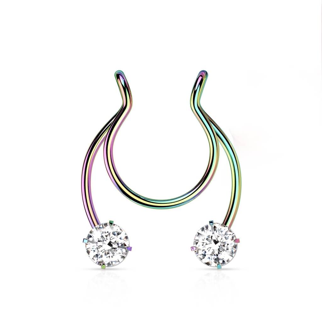 Fake Nose Piercing Horseshoe Zirconia Bendable - Image 8