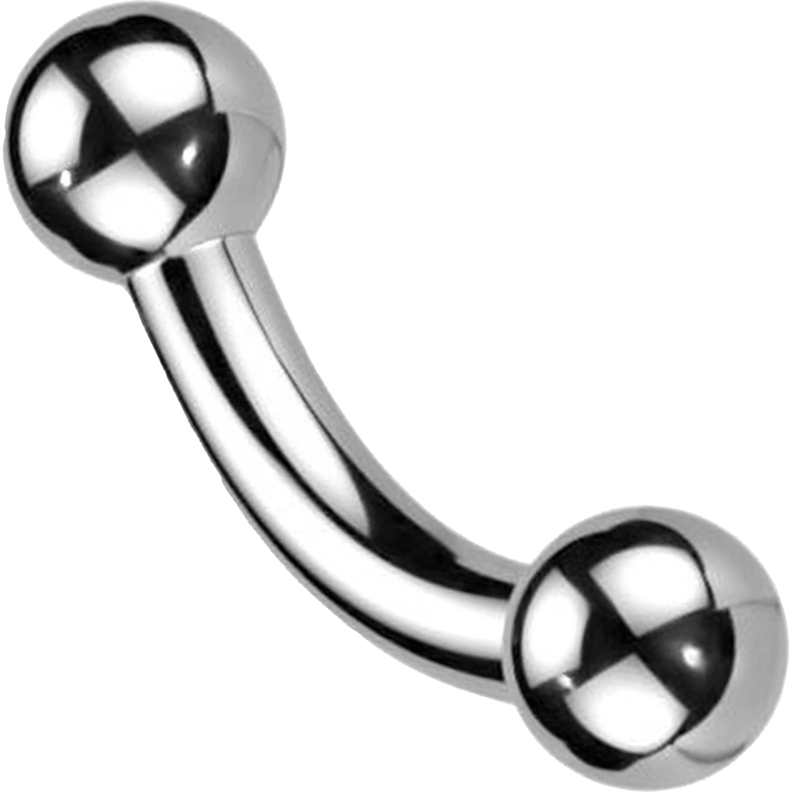 Curved Barbell Ball Silver - Image 2