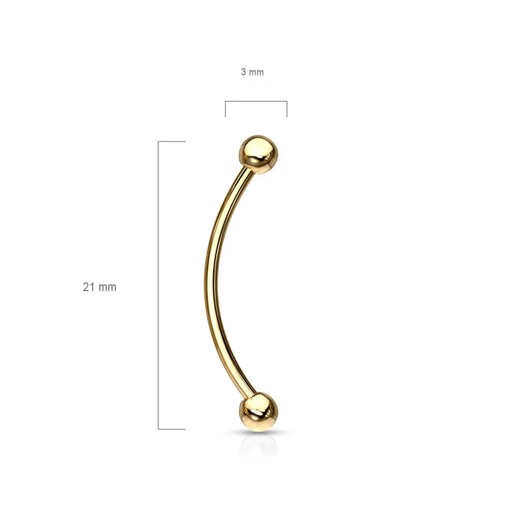 Curved Barbell Ball Silver - Image 3