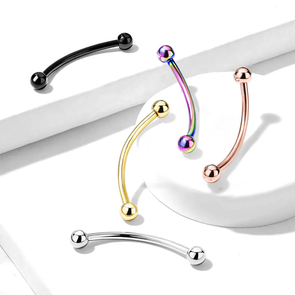 Curved Barbell Ball Silver - Image 9