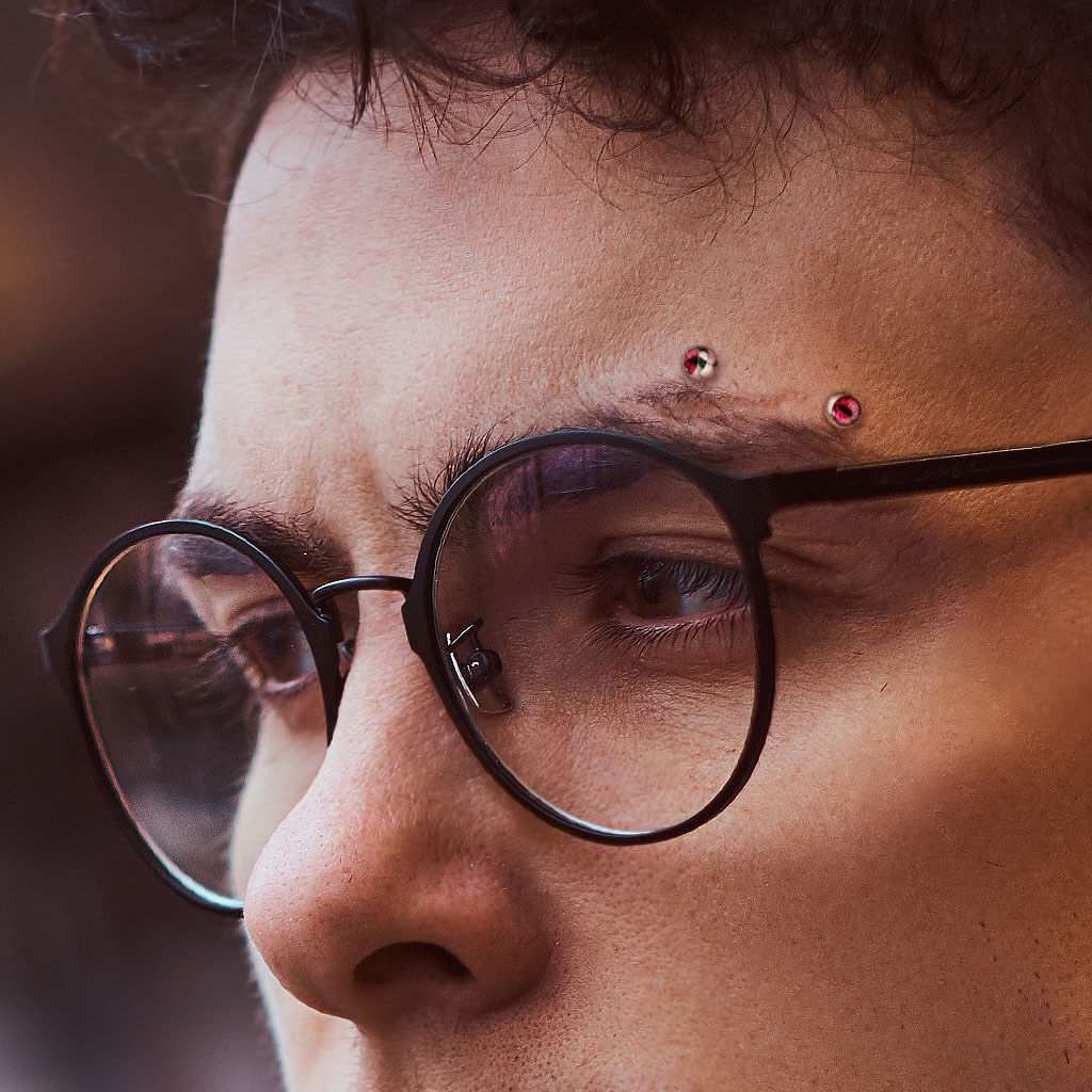 Curved Barbell EyeBall Silver - Image 6