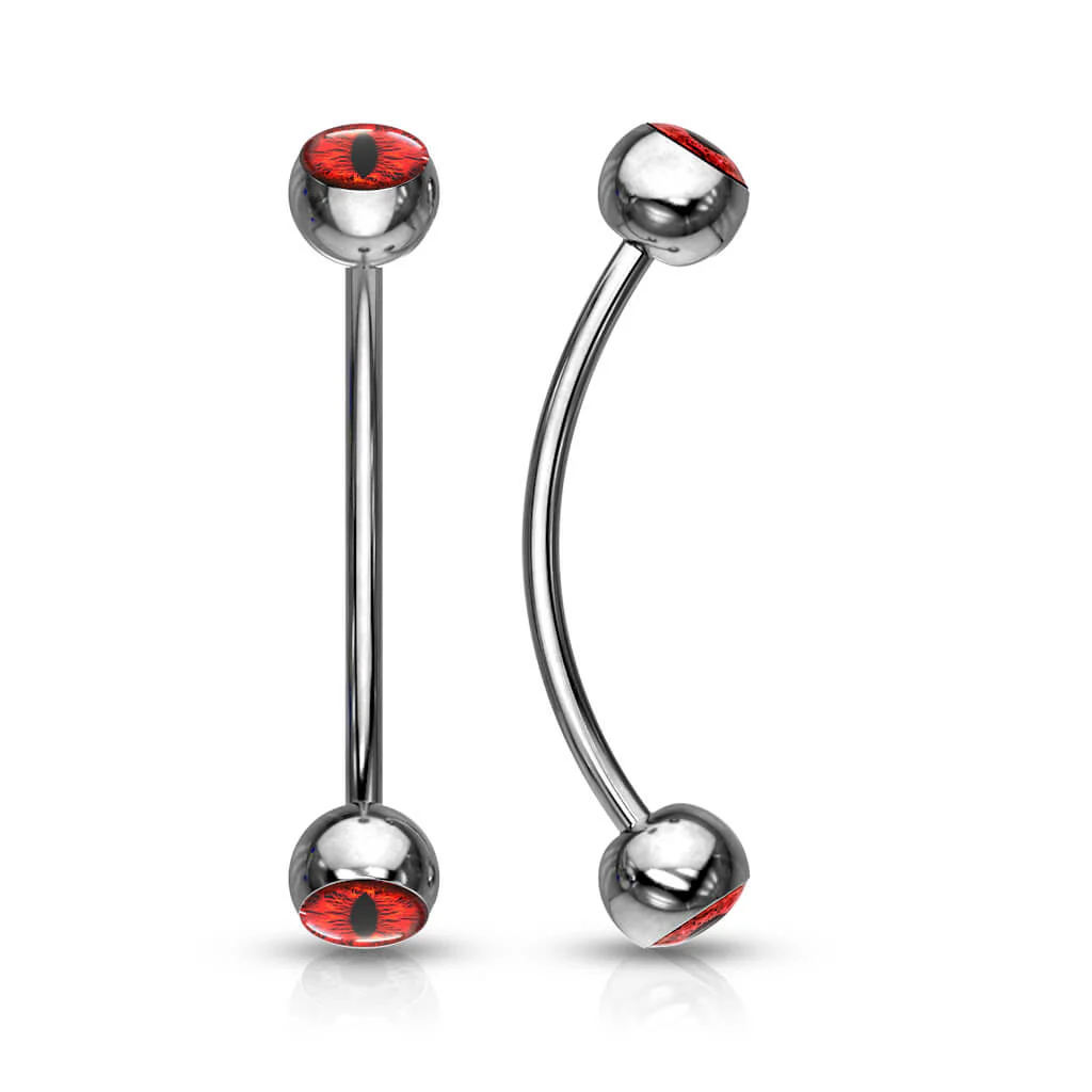 Curved Barbell EyeBall Silver - Image 8