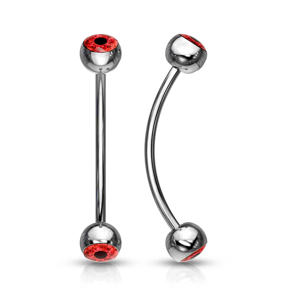 Curved Barbell EyeBall Silver - Image 8