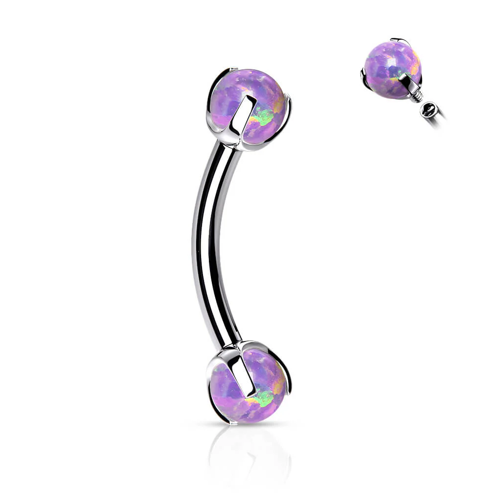 Eyebrow Piercing Ball Opal Internally Threaded - Image 11