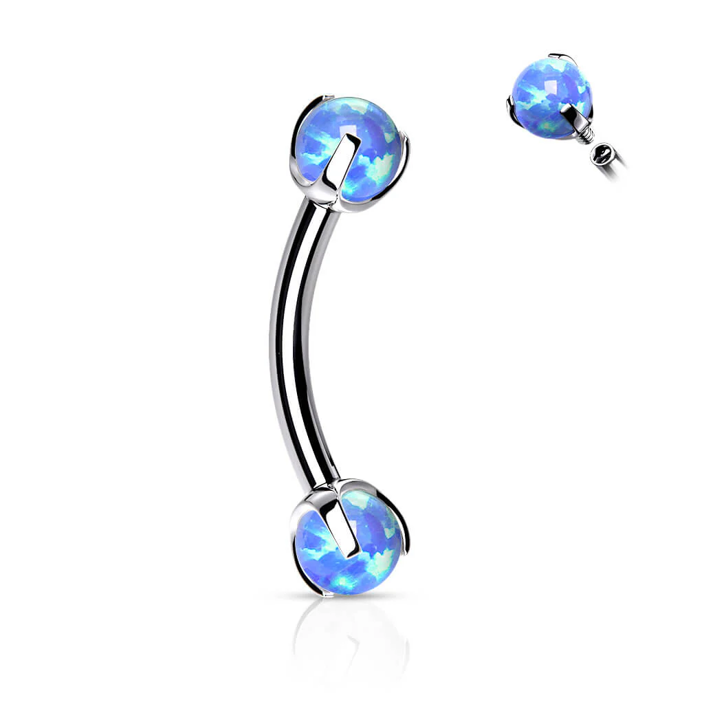 Eyebrow Piercing Ball Opal Internally Threaded - Image 8