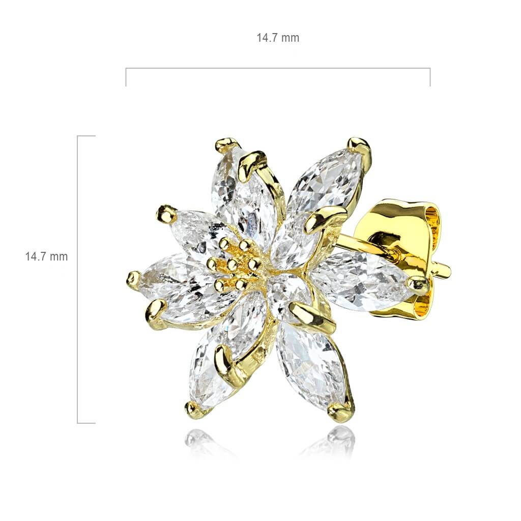Ear Stud Flower Zirconia - Image 3