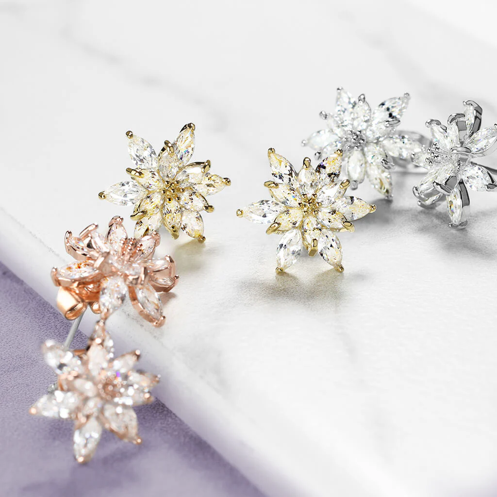 Ear Stud Flower Zirconia - Image 6