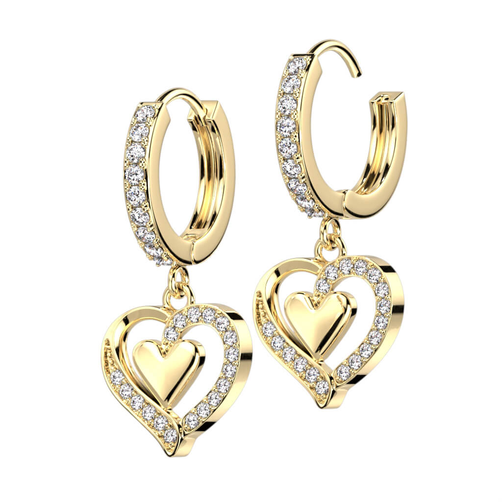 Heart dangle Zirconia Clicker - Image 2