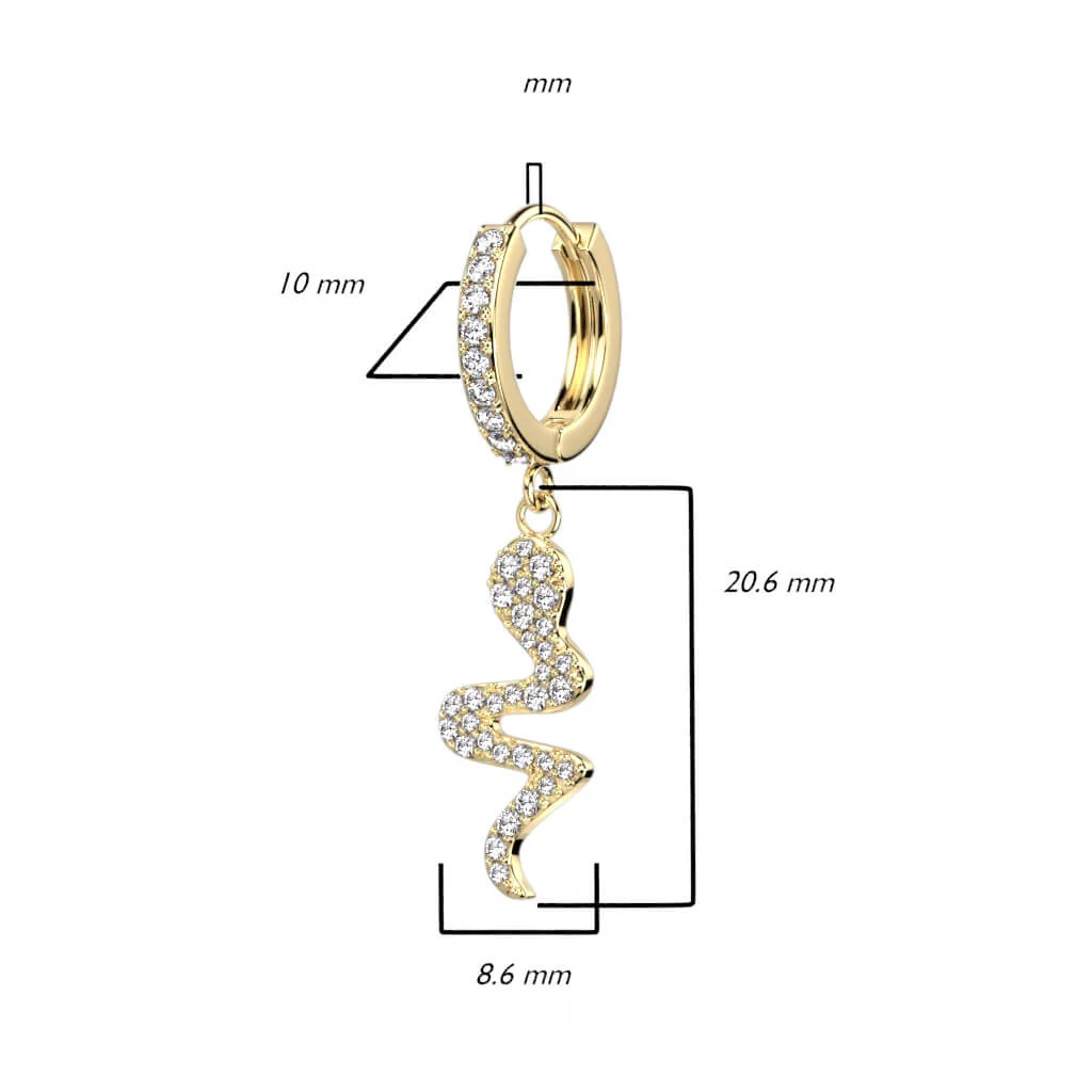 Snake Dangle Zirconia Clicker - Image 3