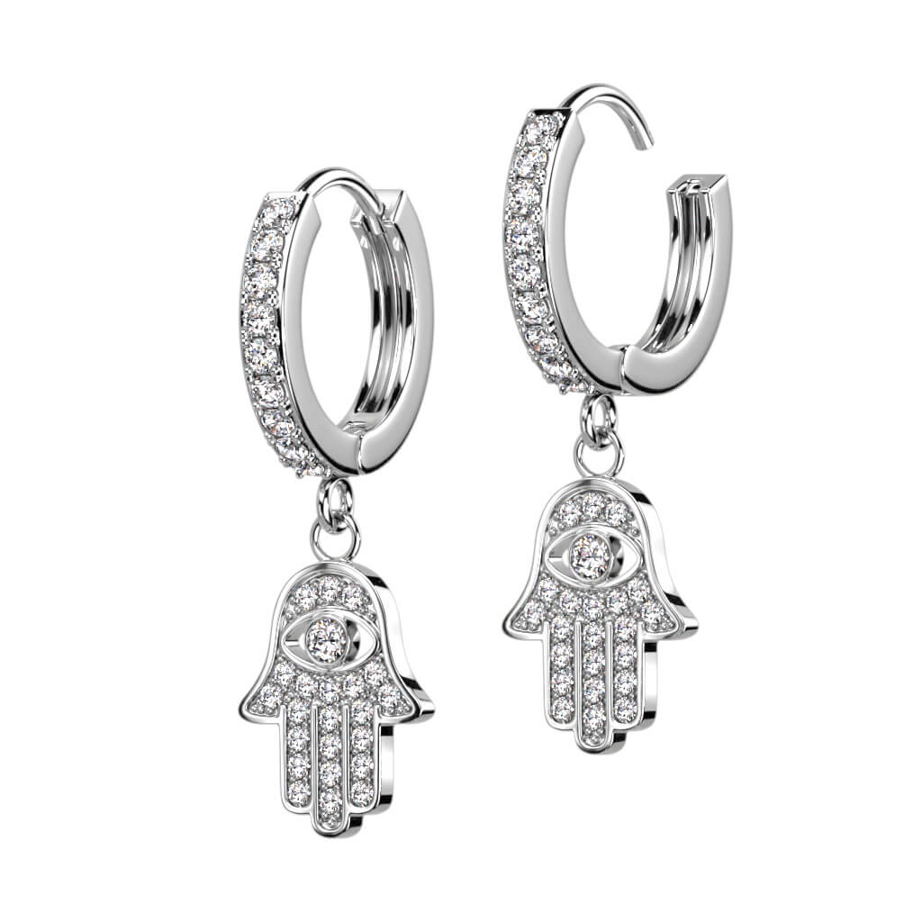 Hamsa dangle Zirconia Clicker - Image 4